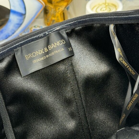 🆕 BRONX & BANCO 🧿 NWOT Harper Strapless Beige and Black Gown, Sz XS US 2 - Picture 14 of 15